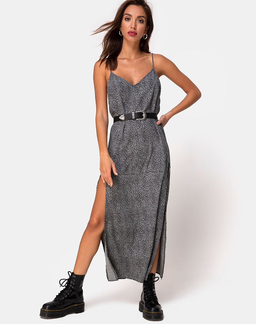 Image of Hime Maxikleid in Ditsy Leopard Grau