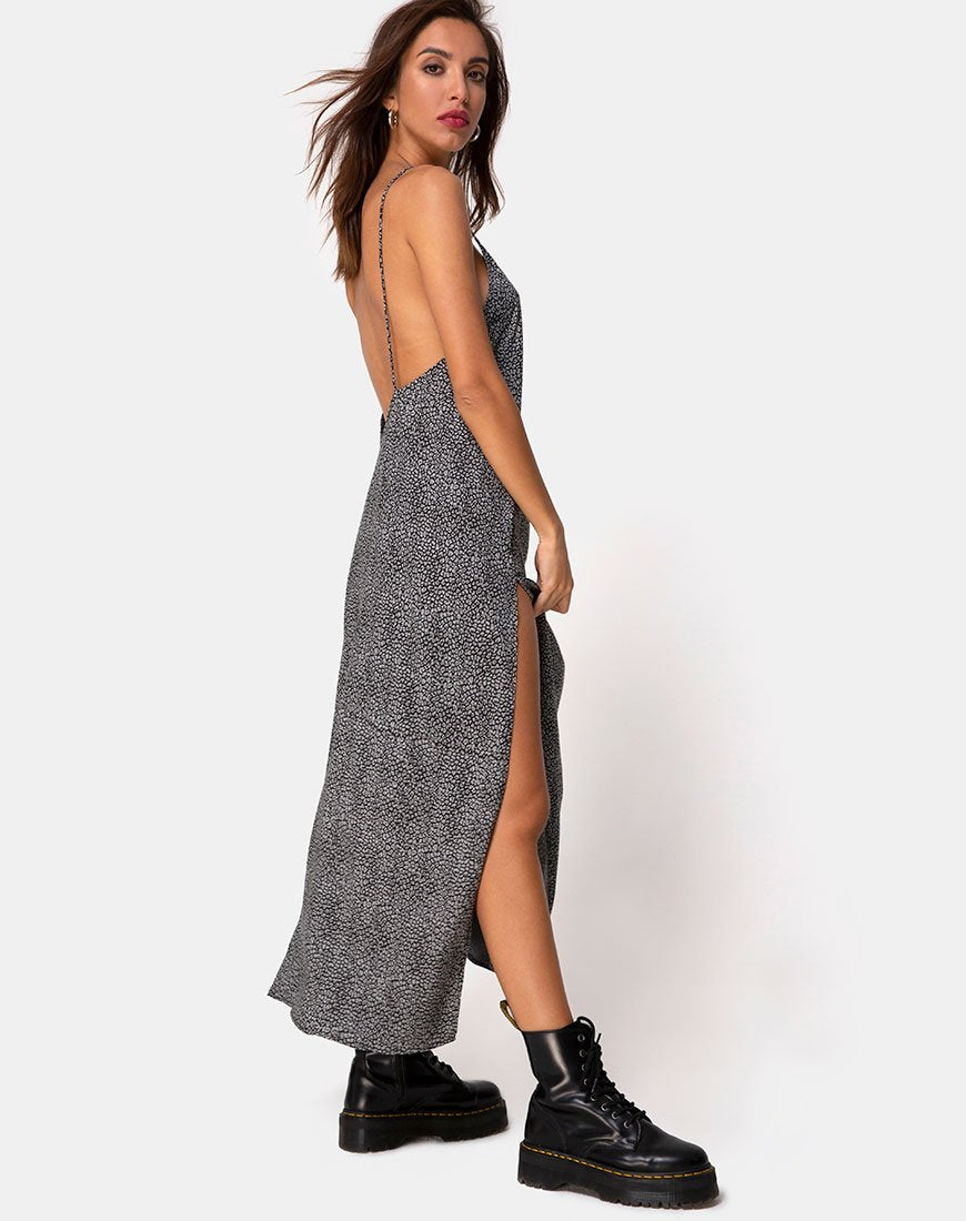 Image of Hime Maxikleid in Ditsy Leopard Grau