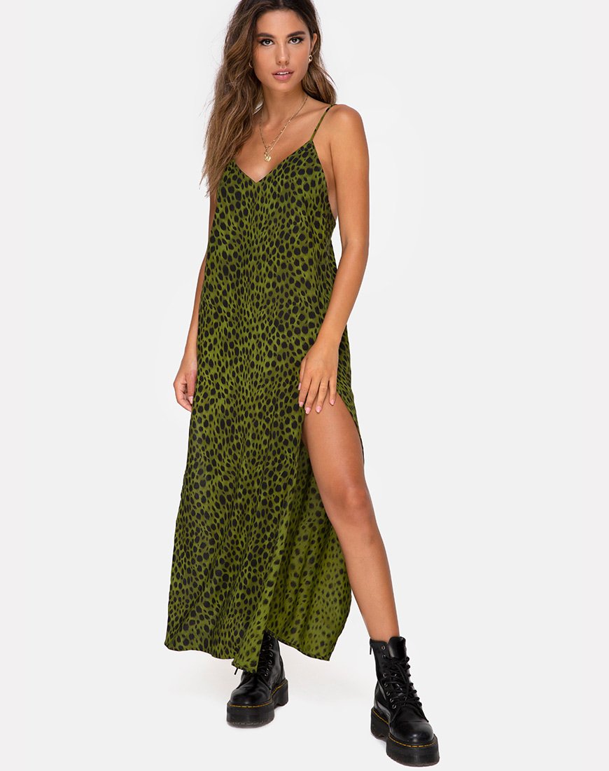 Bild von Hime Maxikleid in Cheetah Khaki