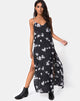 Image of Hime Maxikleid in Mono Flower Schwarz