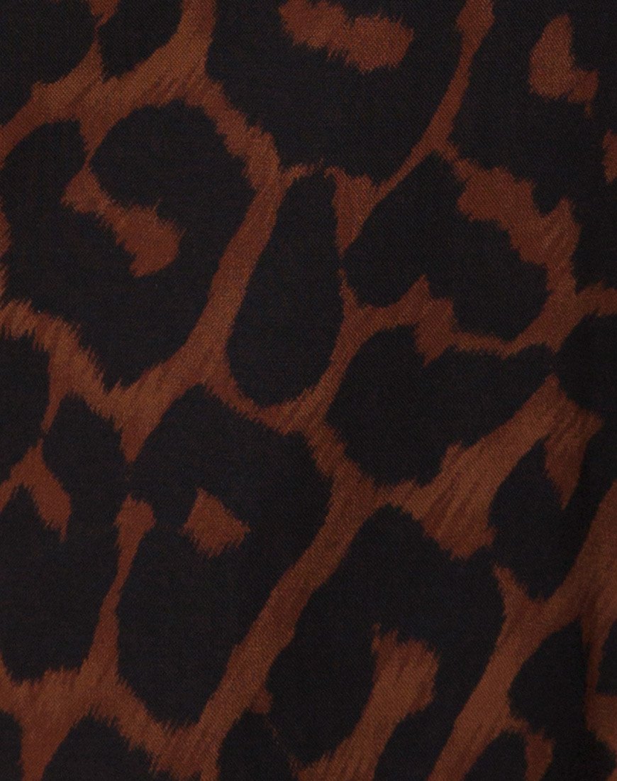Image of Hime Maxikleid in Übergröße Jaguar Braun