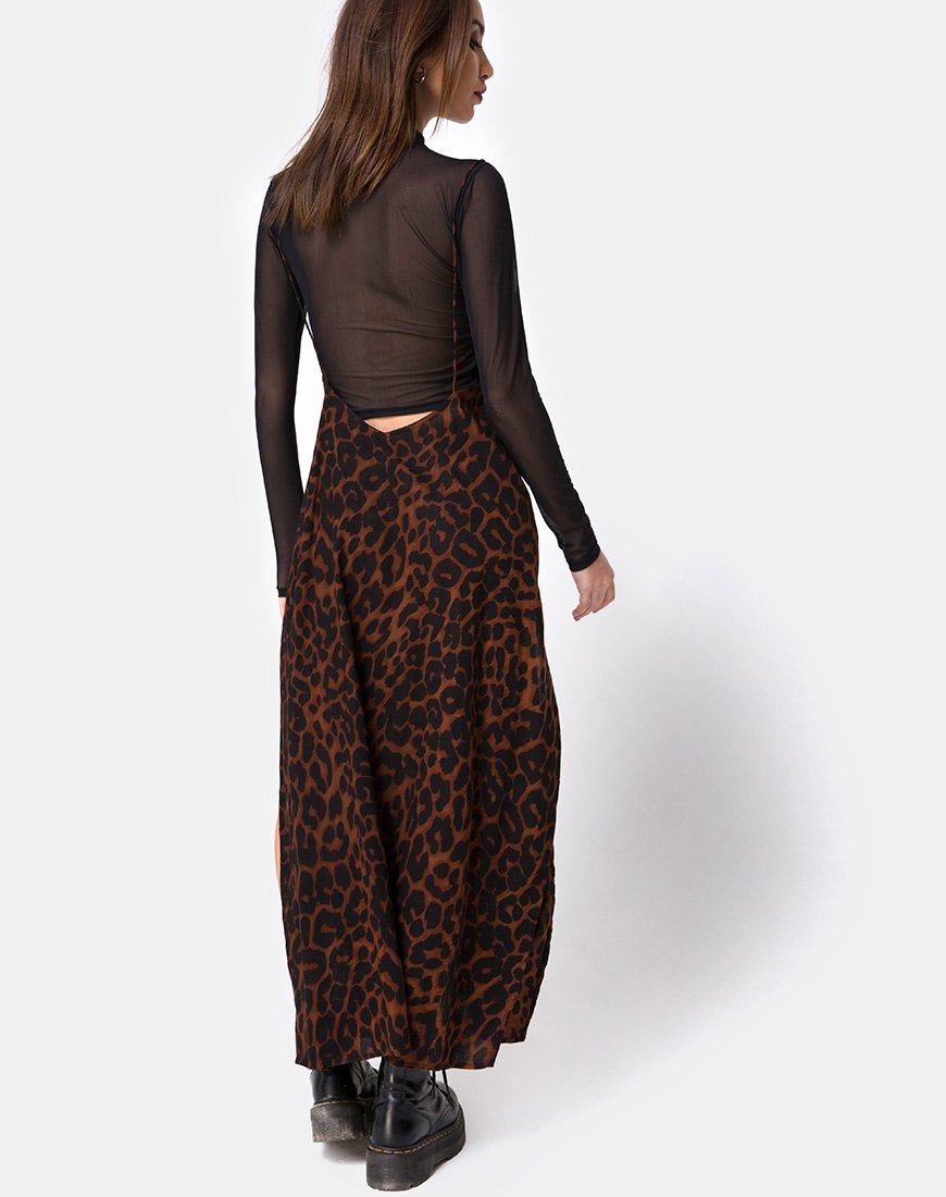 Image of Hime Maxikleid in Übergröße Jaguar Braun