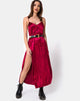 Image of Hime Maxikleid aus burgunderfarbenem Samt