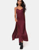 Image of Hime Kleid aus Satin Cheetah Burgundy