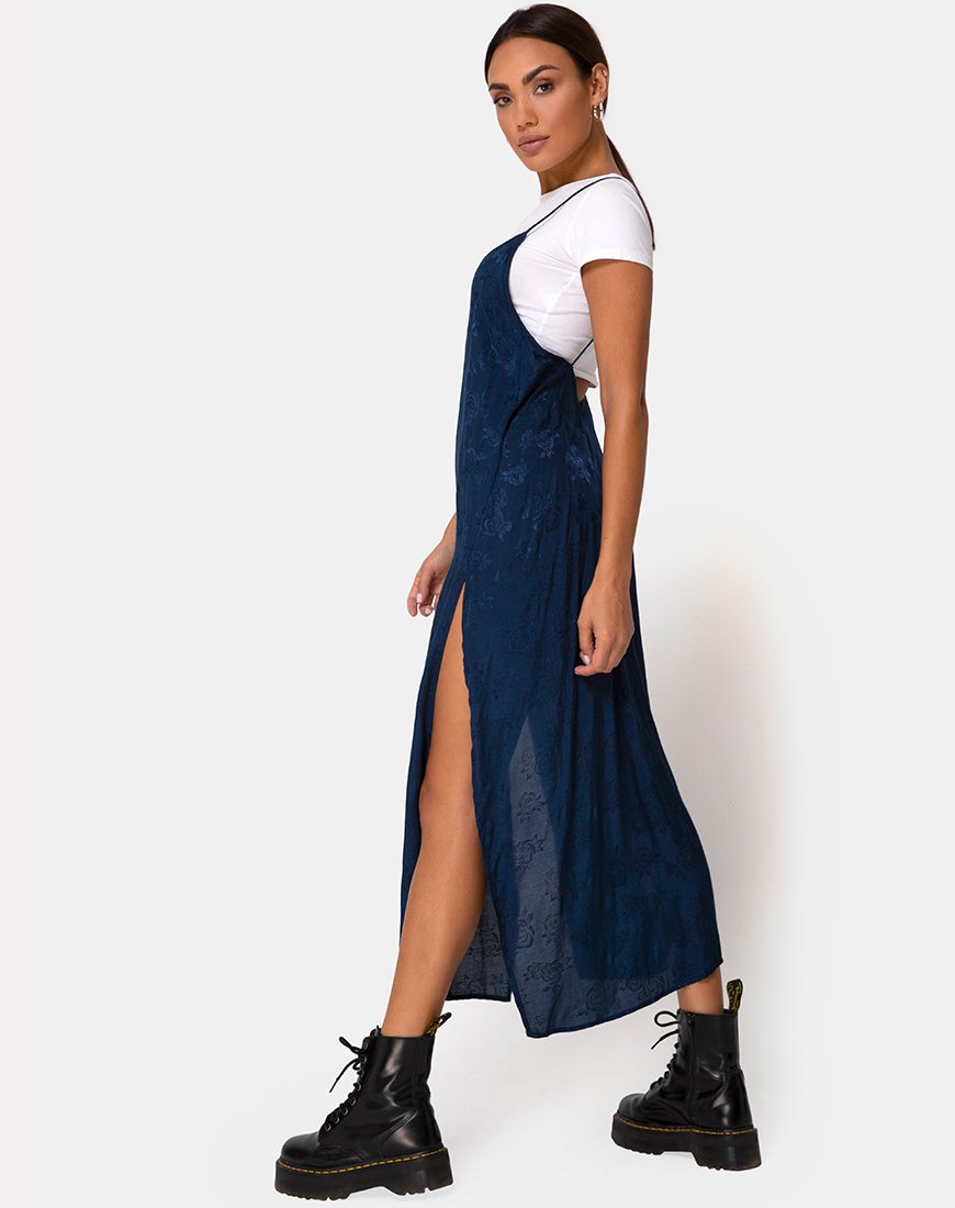 Hime Kleid in Satin Blau Rose