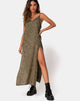 Image of Hime Maxikleid aus Satin Rose Silber Grau