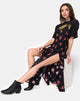 Image of Hime Maxikleid in Soi Rose Schwarz und Rot