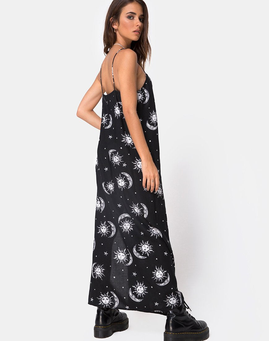 Bild von Batis Maxikleid in Sonne Mond Sterne BW