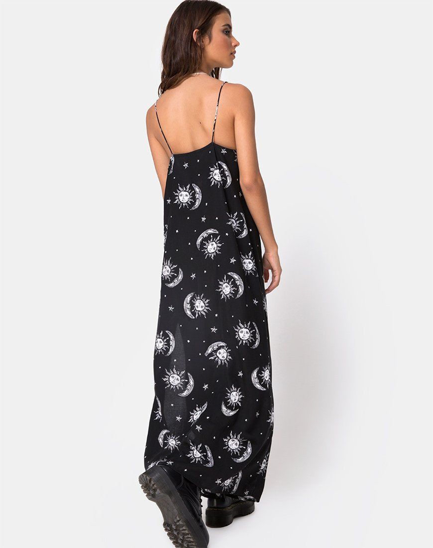 Bild von Batis Maxikleid in Sonne Mond Sterne BW