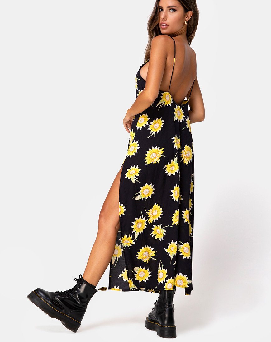 Image of Hime Maxikleid in Sunny Days Schwarz