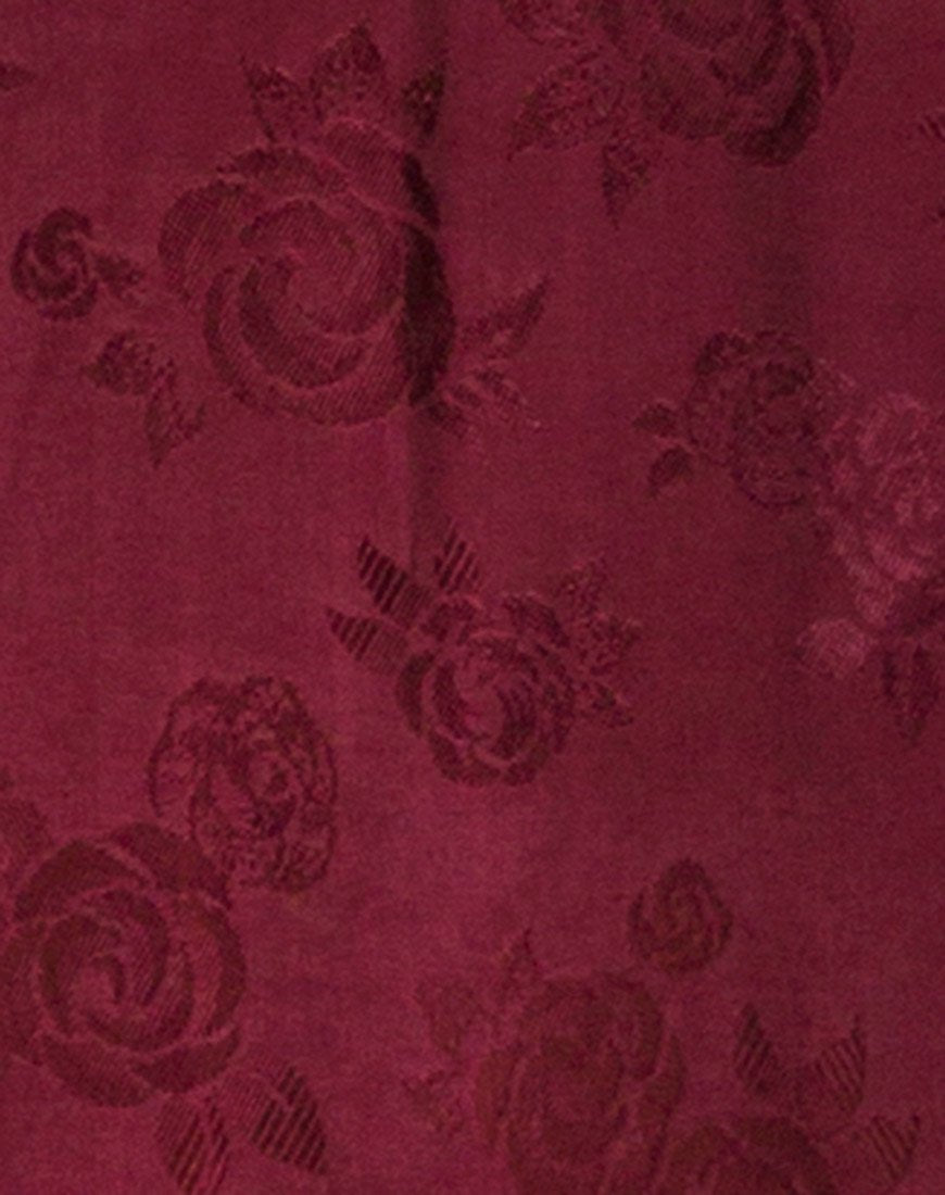 Image of Hime Maxikleid aus Satin in Burgunderrosa
