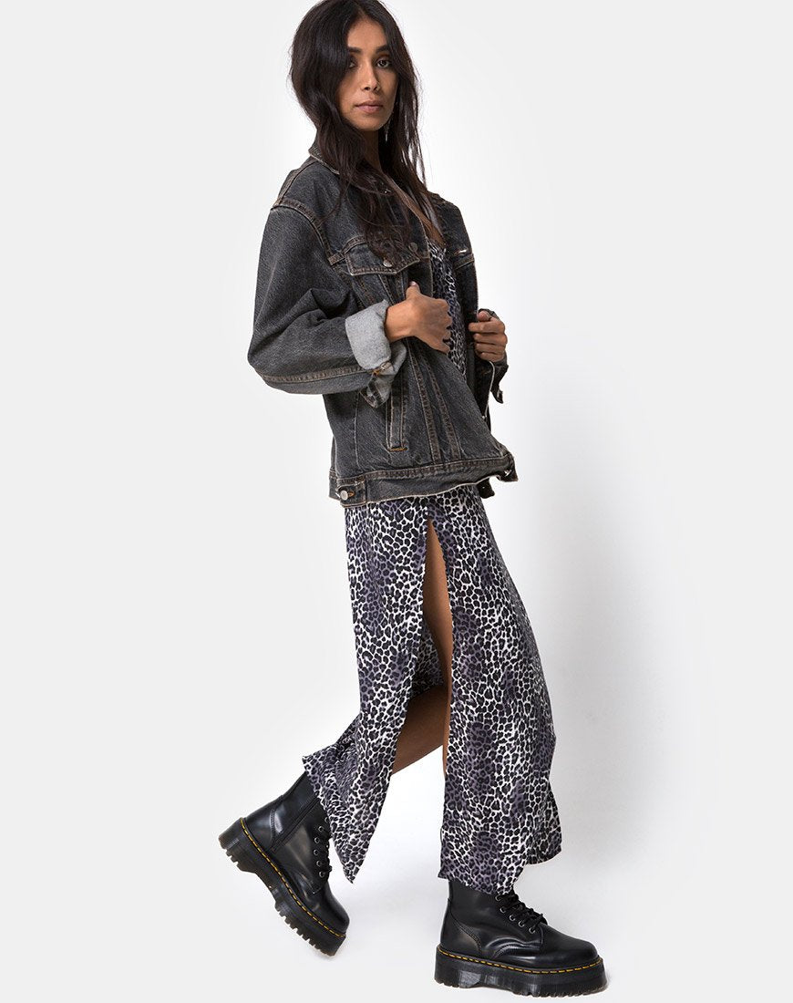 Bild von Hime Maxikleid in Rar Leopard Grau