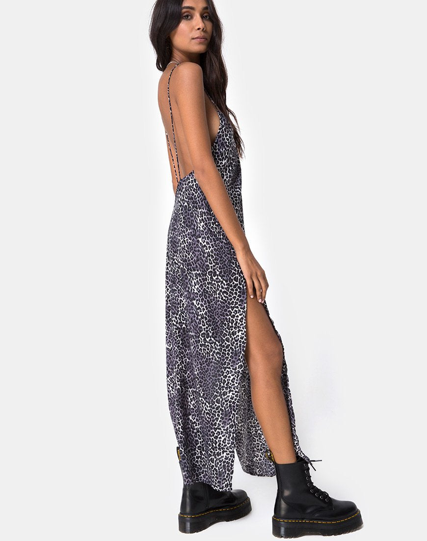 Bild von Hime Maxikleid in Rar Leopard Grau
