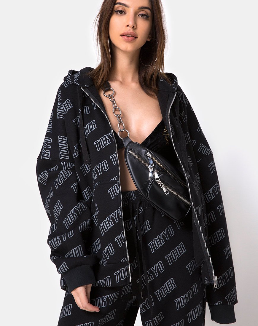 Bild von Hollack Zip Hoody in Tokyo Tour Schwarz