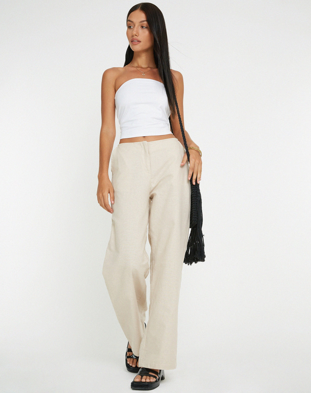 Idama Hose mit weitem Bein in Ecru
