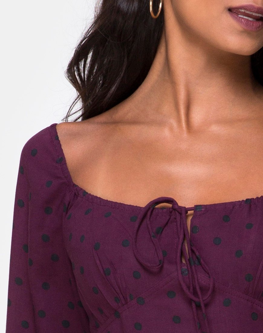 Image of Ilova Kleid in Skater Polka Wein