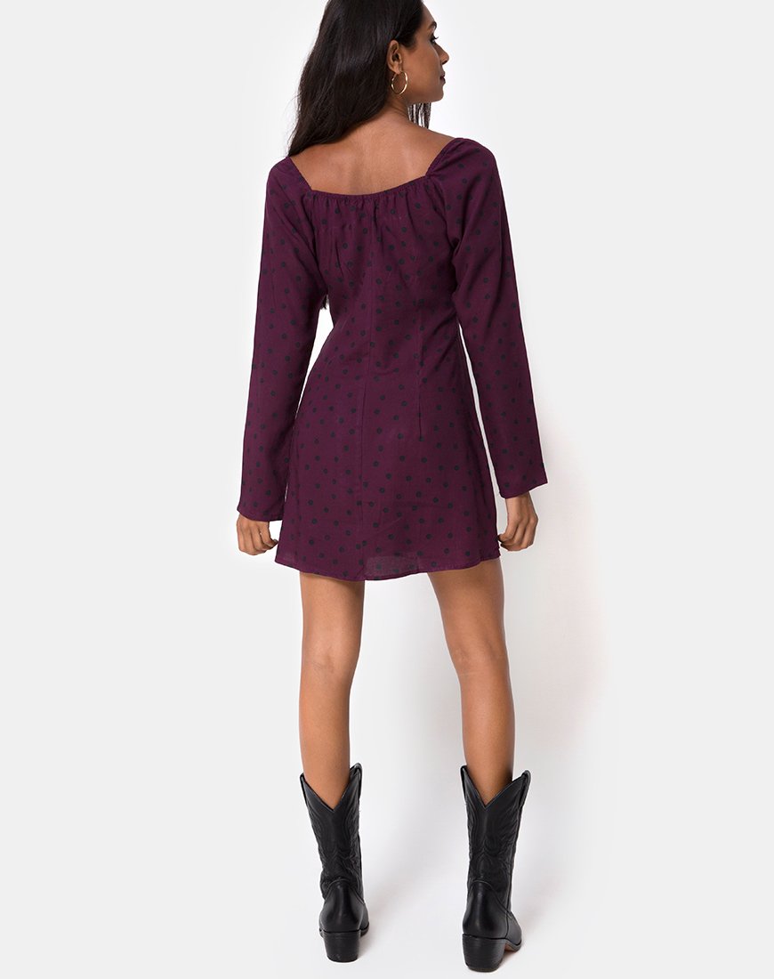 Image of Ilova Kleid in Skater Polka Wein