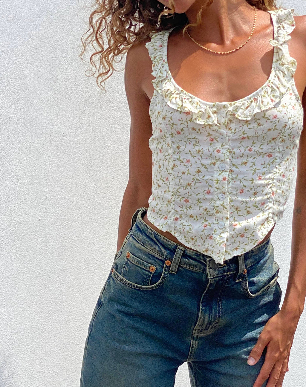 Julka Cami-Top in Pretty Petal Elfenbein