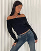 Bild von Koriya Bardot Top in Schwarz