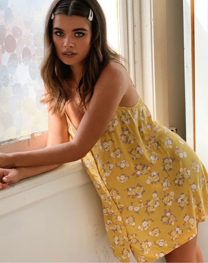 Image of Sanna Slip Dress in Rose Bunch Gelb