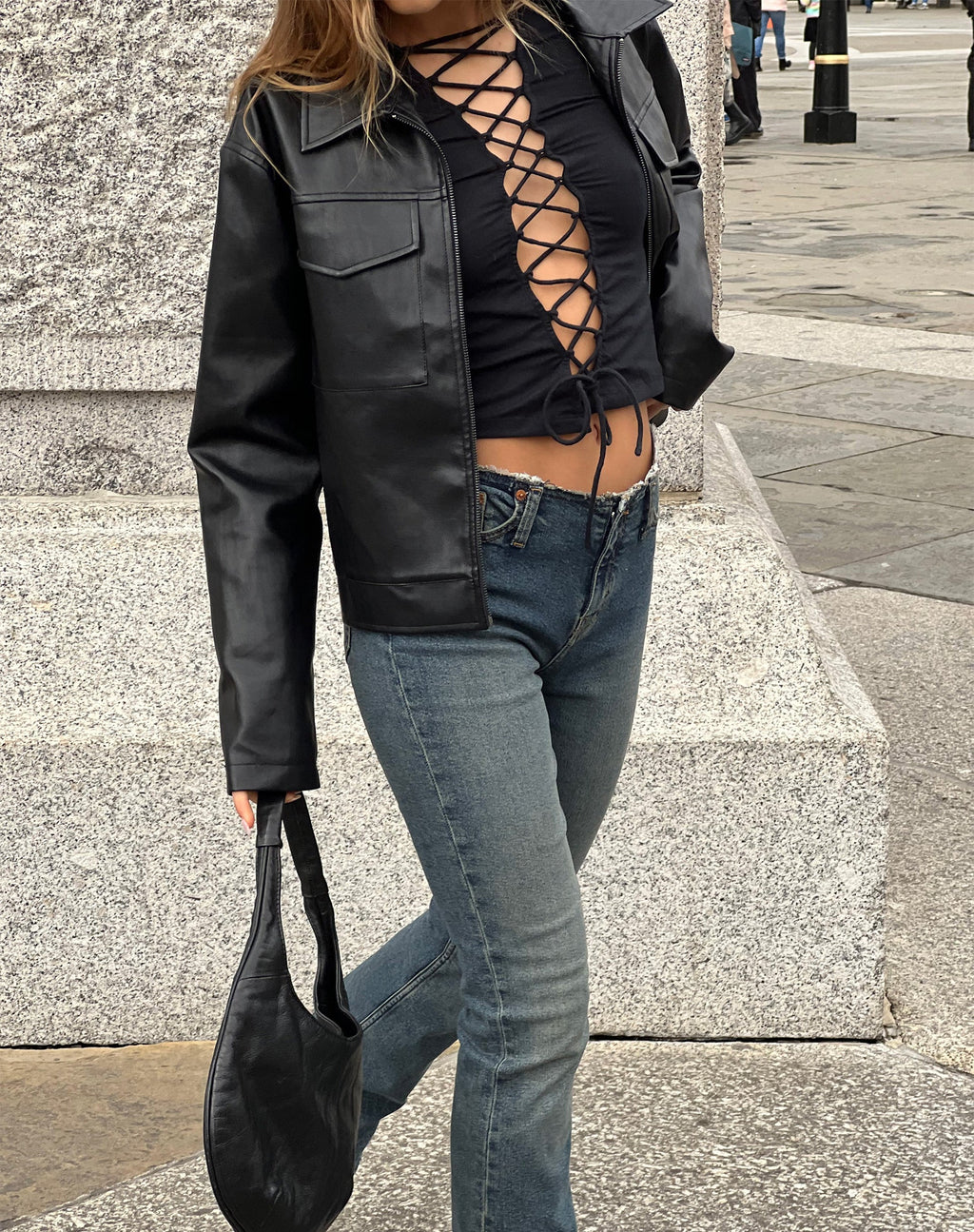Garcia Langarmtop in Schwarz