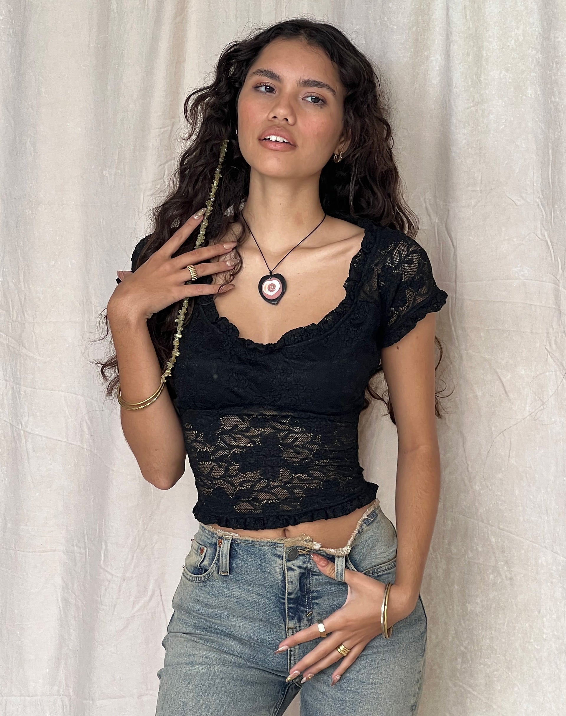 Bild von Rufte Top in Lace Black