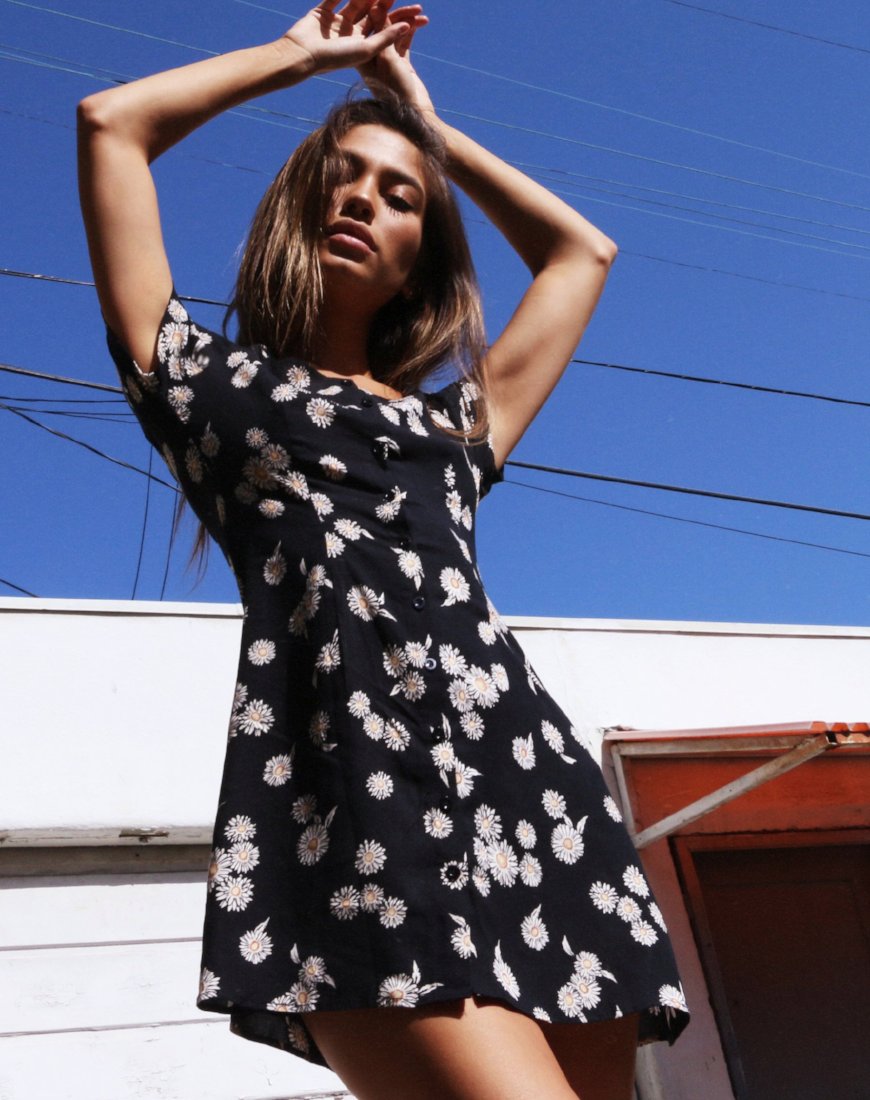Zavacca Tee-Kleid in Grunge Daisy Floral