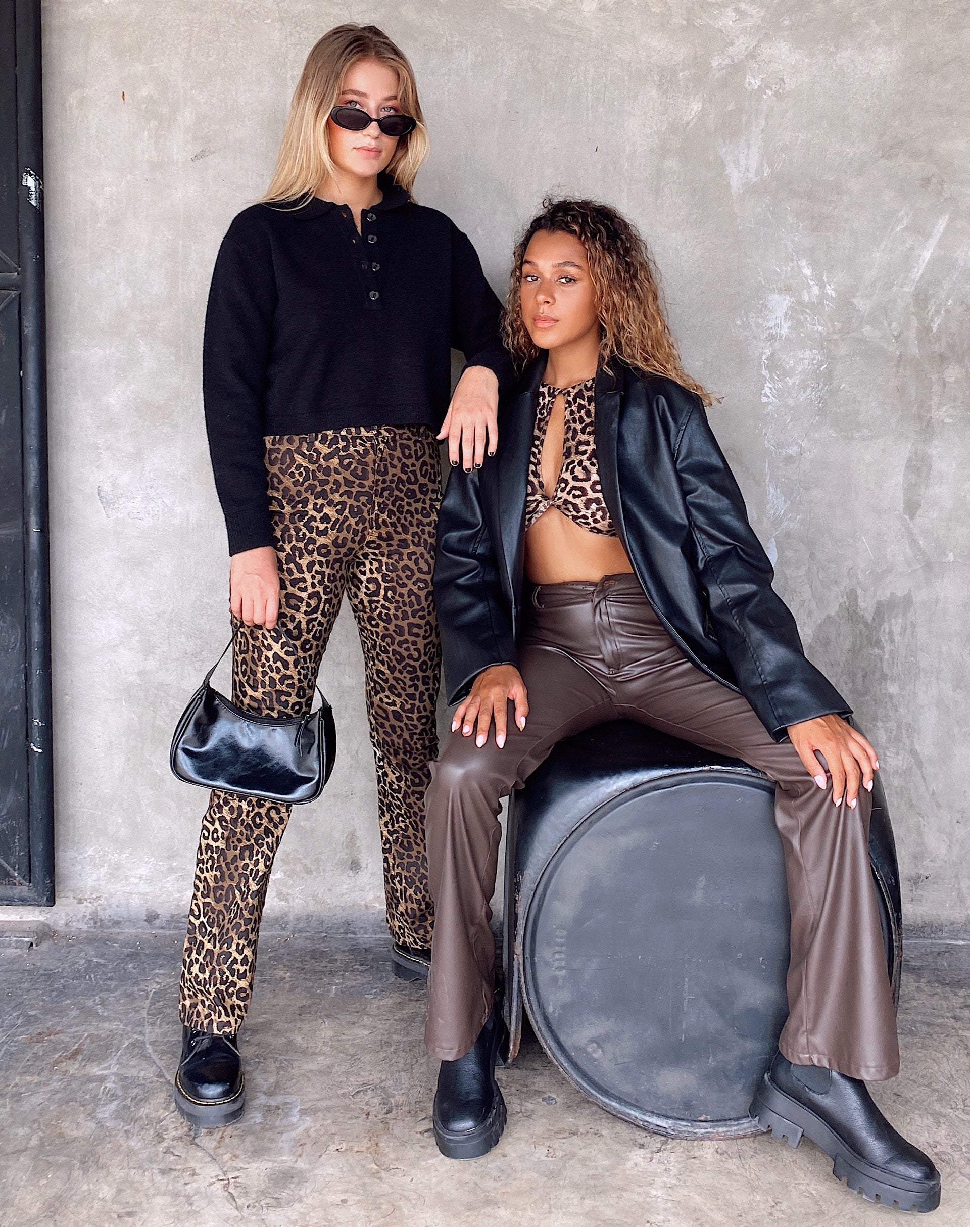 Image of Zoven Schlaghose in Nacht Leopard Braun