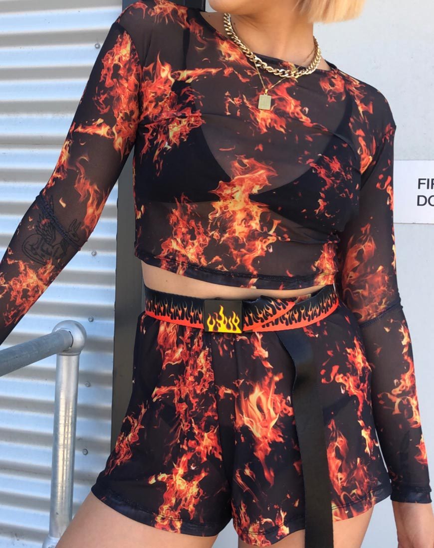 Bild von Bonnie Crop Top in Fire Mesh