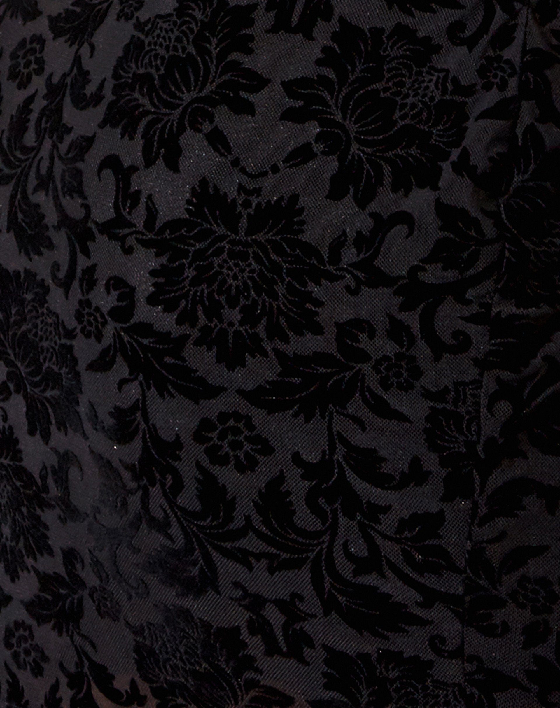 Image of Impho Minikleid aus Brokat-Rosenflock Schwarz