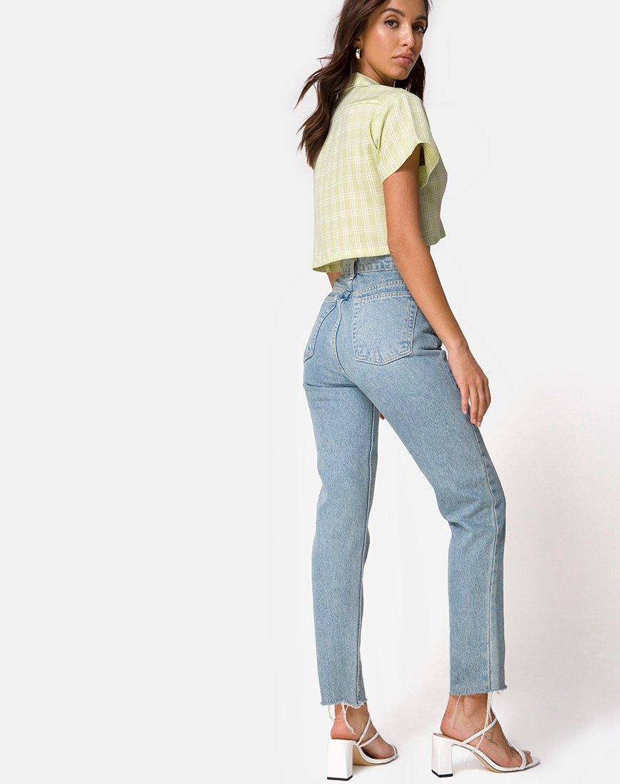 Image of Indiana Cropped Shirt in Salbei Karo