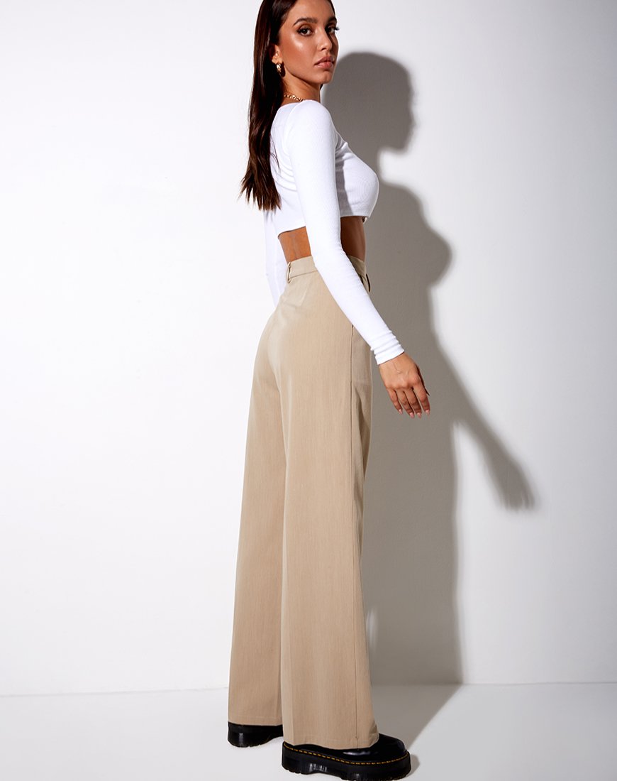 Bild von Ineke Crop Top in Rippe Weiß