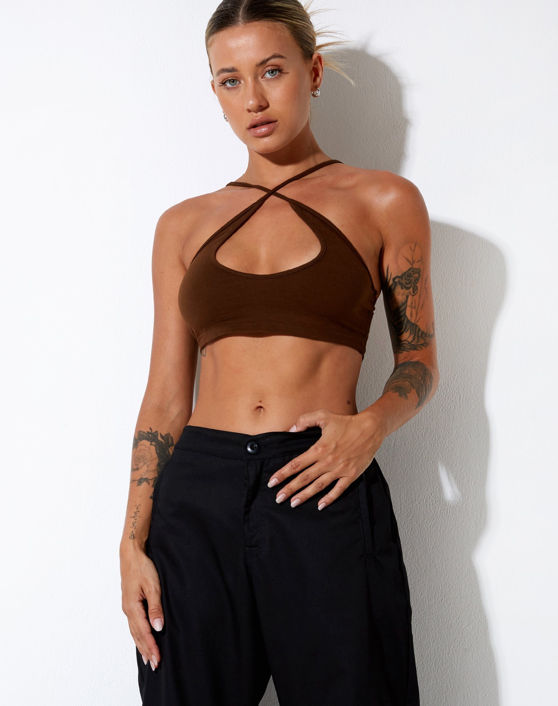 IMAGE OF Intan Crop Top in Kakao