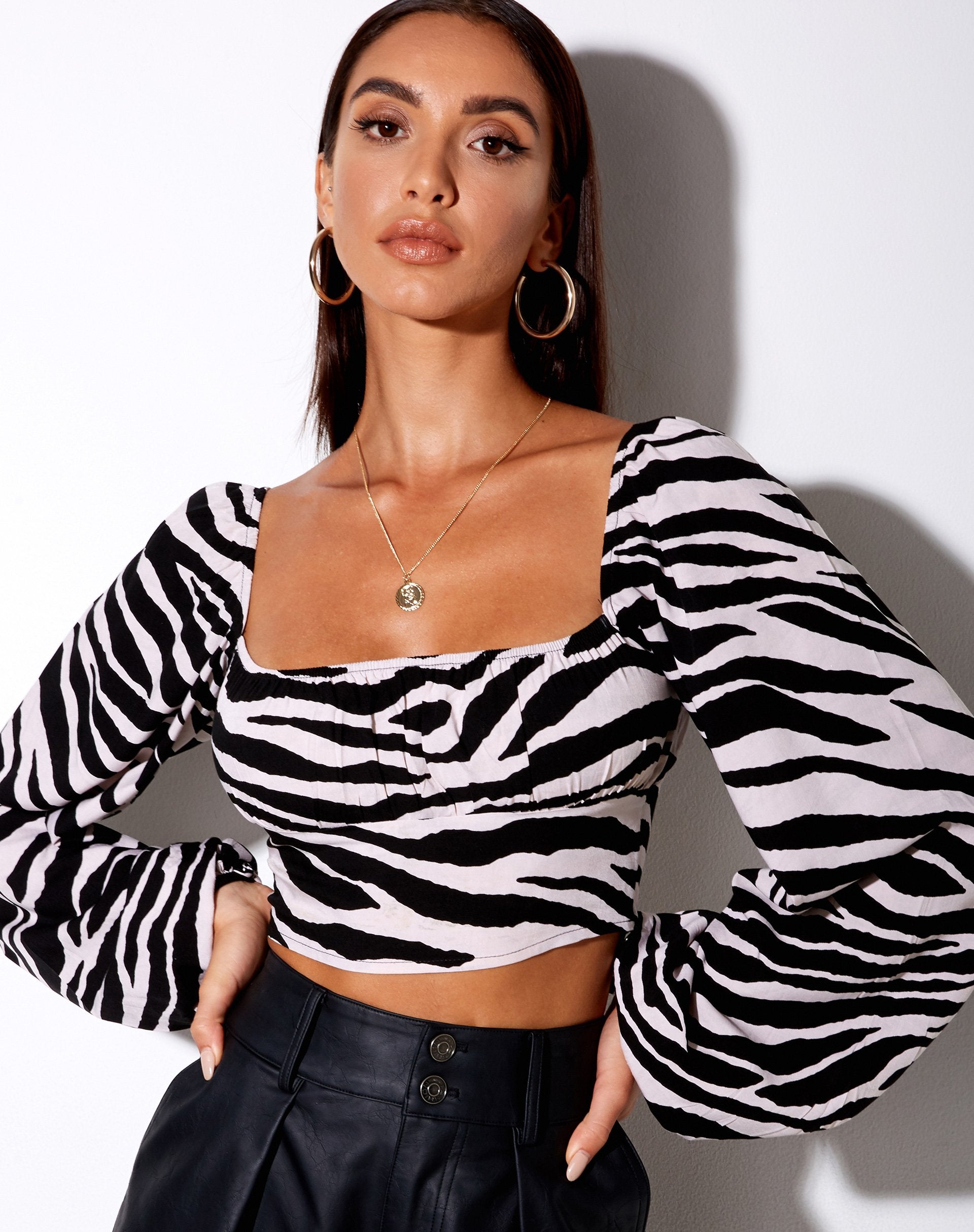 Bild von Irene Crop Top in Huge Zebra