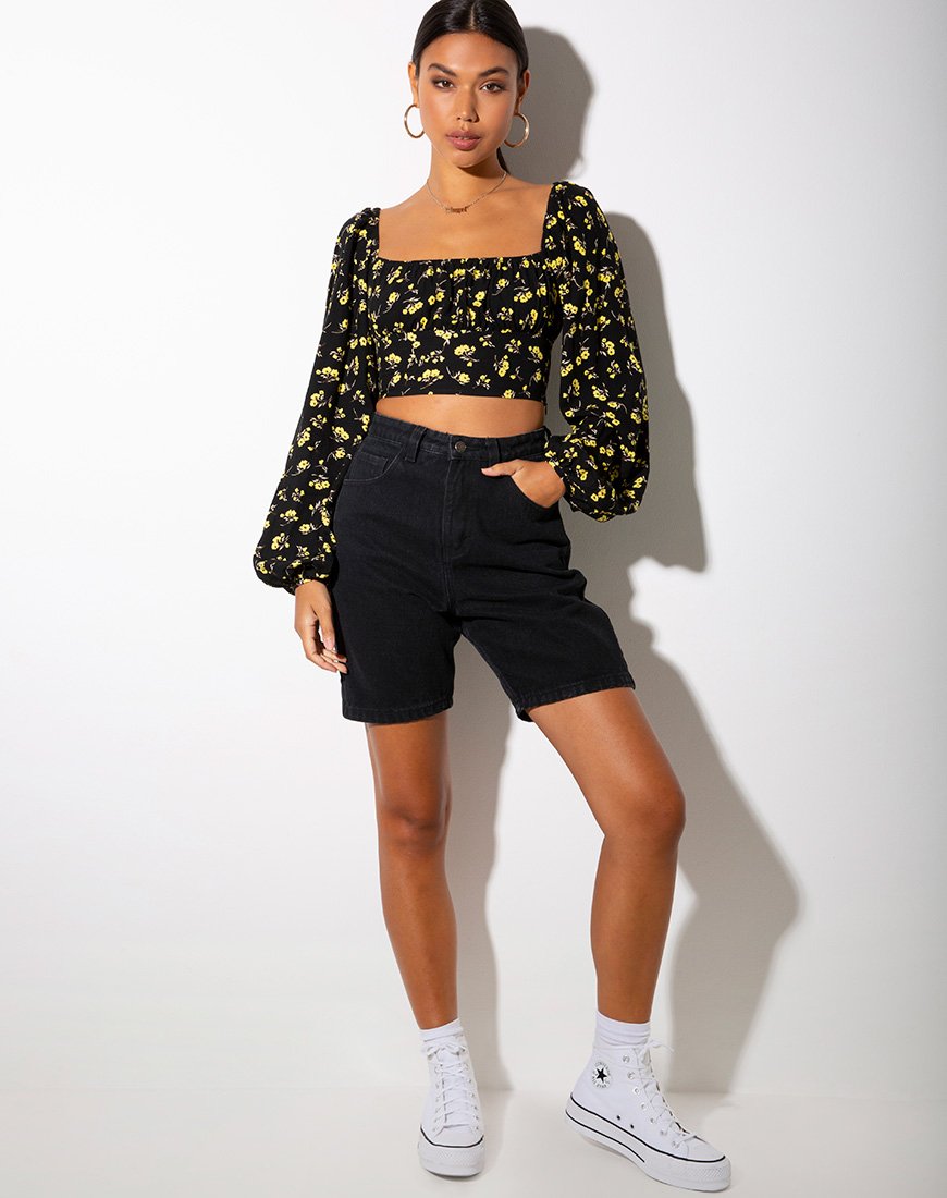 Bild von Irene Top in Butterblumengelb und Schwarz
