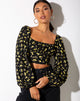 Bild von Irene Top in Butterblumengelb und Schwarz