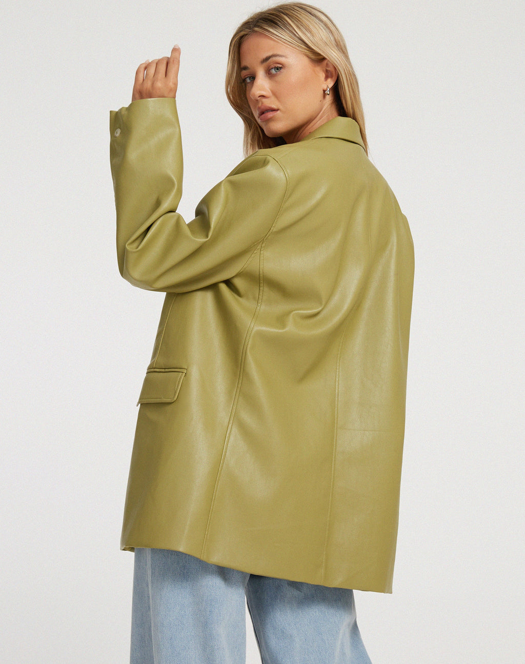 Saken Blazer in PU-Blattgrün