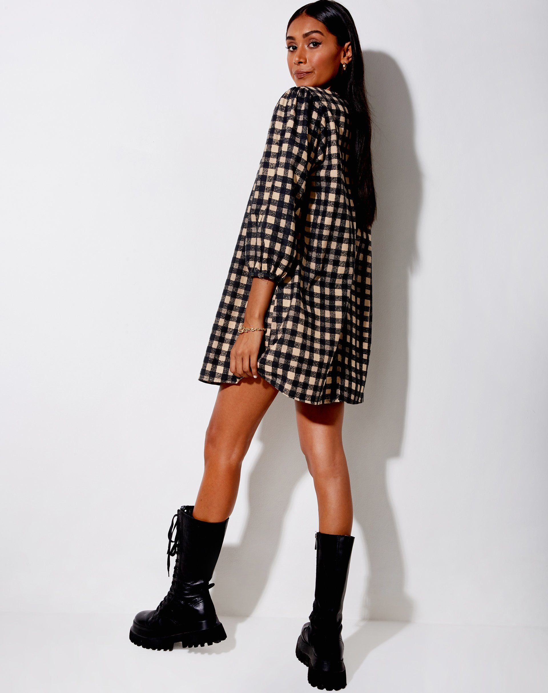 Image of Isha Minikleid im 90er Jahre Grunge-Karo