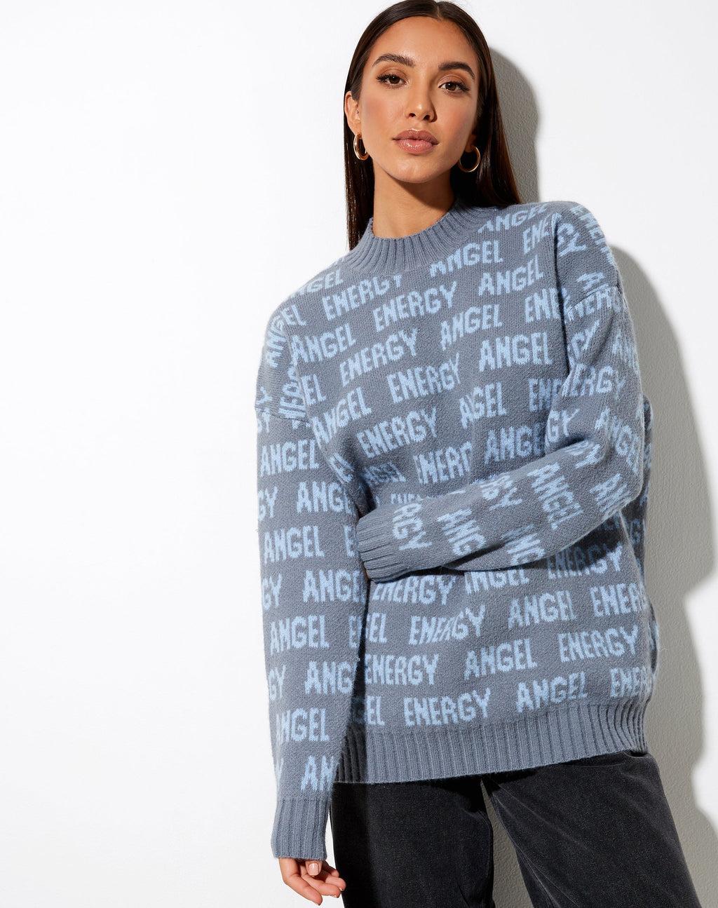 Iskov Pullover in Soft Grey und Powder Blue Angel Energy