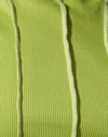 Rib Leaf Grün mit elfenbeinfarbenen Nähten