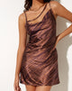 Image of Iza Minikleid aus Satin Marmor Kakao
