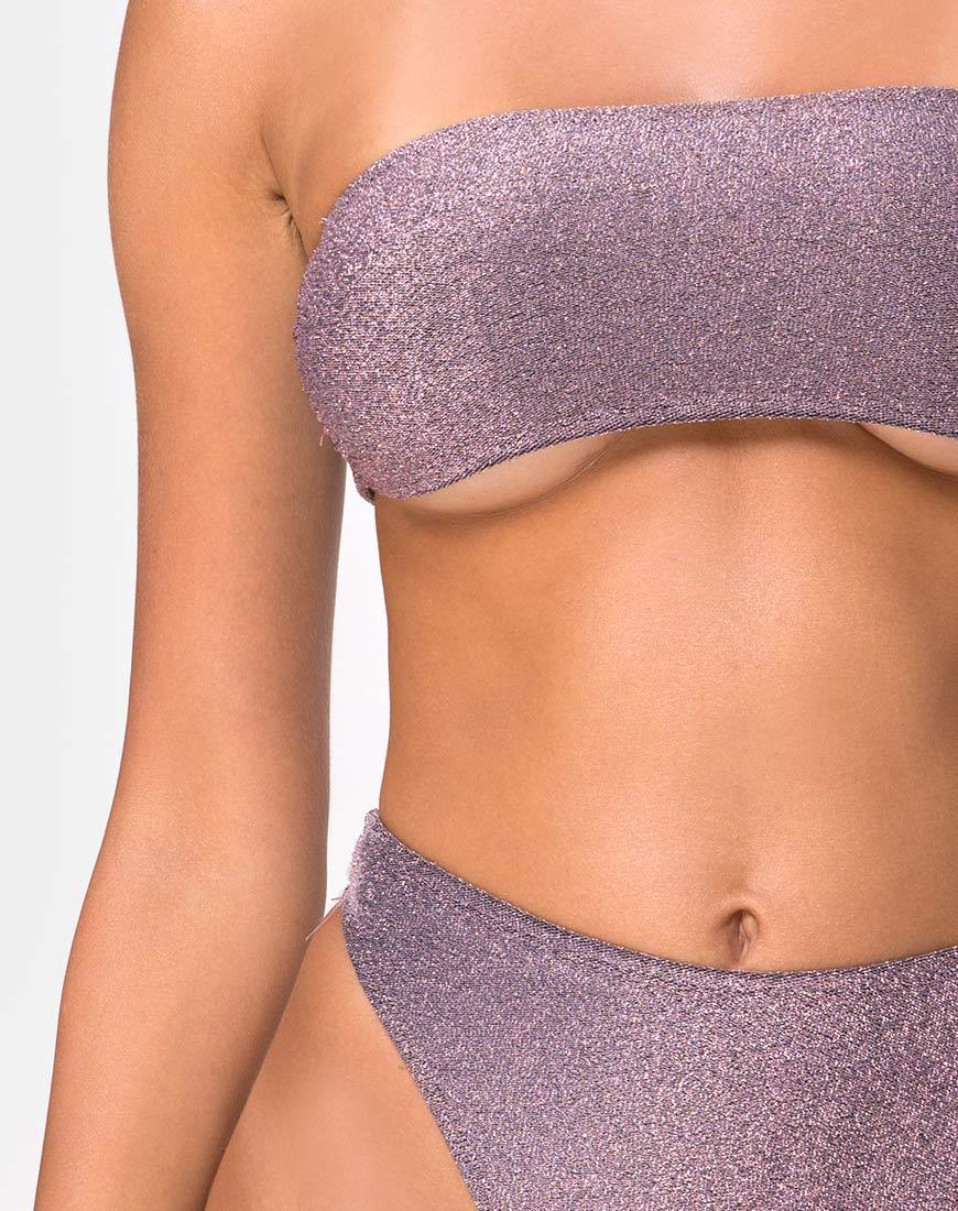 Bild von Izarla Bikini Tube Top in Gunmetal Glitter