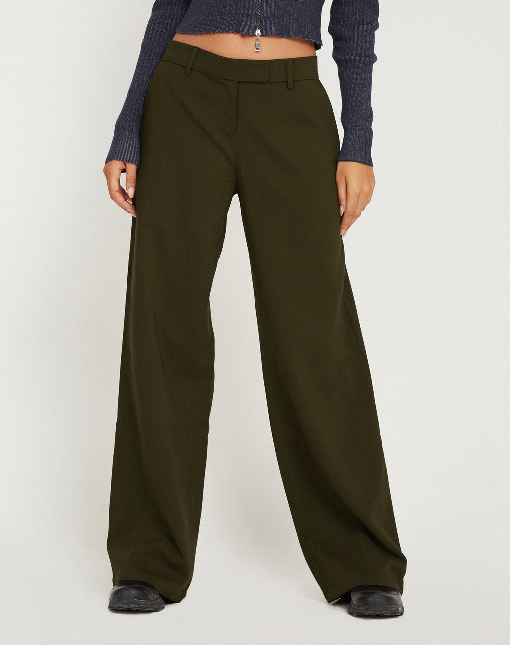 Jabba-Hose mit weitem Bein in dunklem Khaki