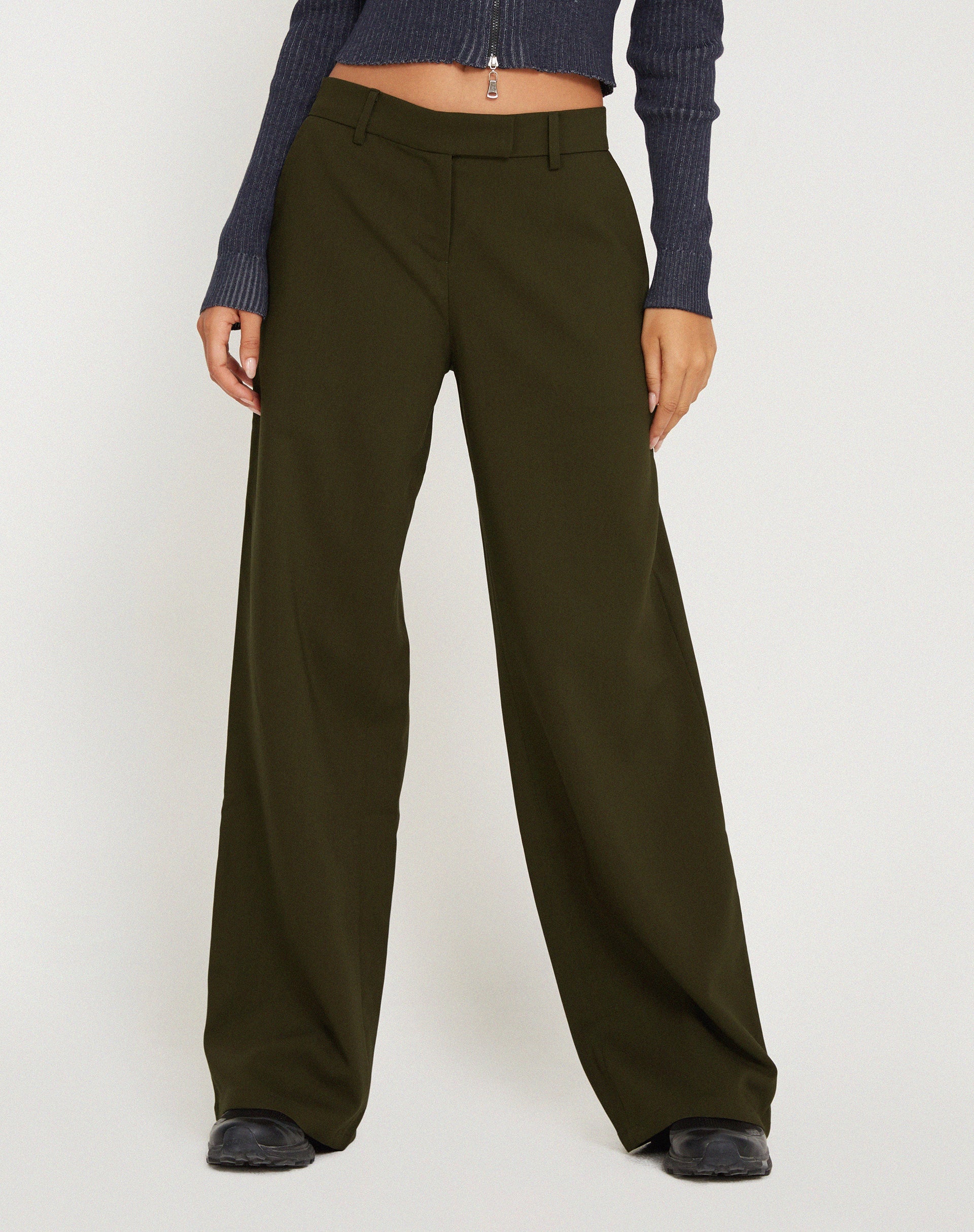 Bild von Jabba Wide Leg Trouser in Dark Khaki