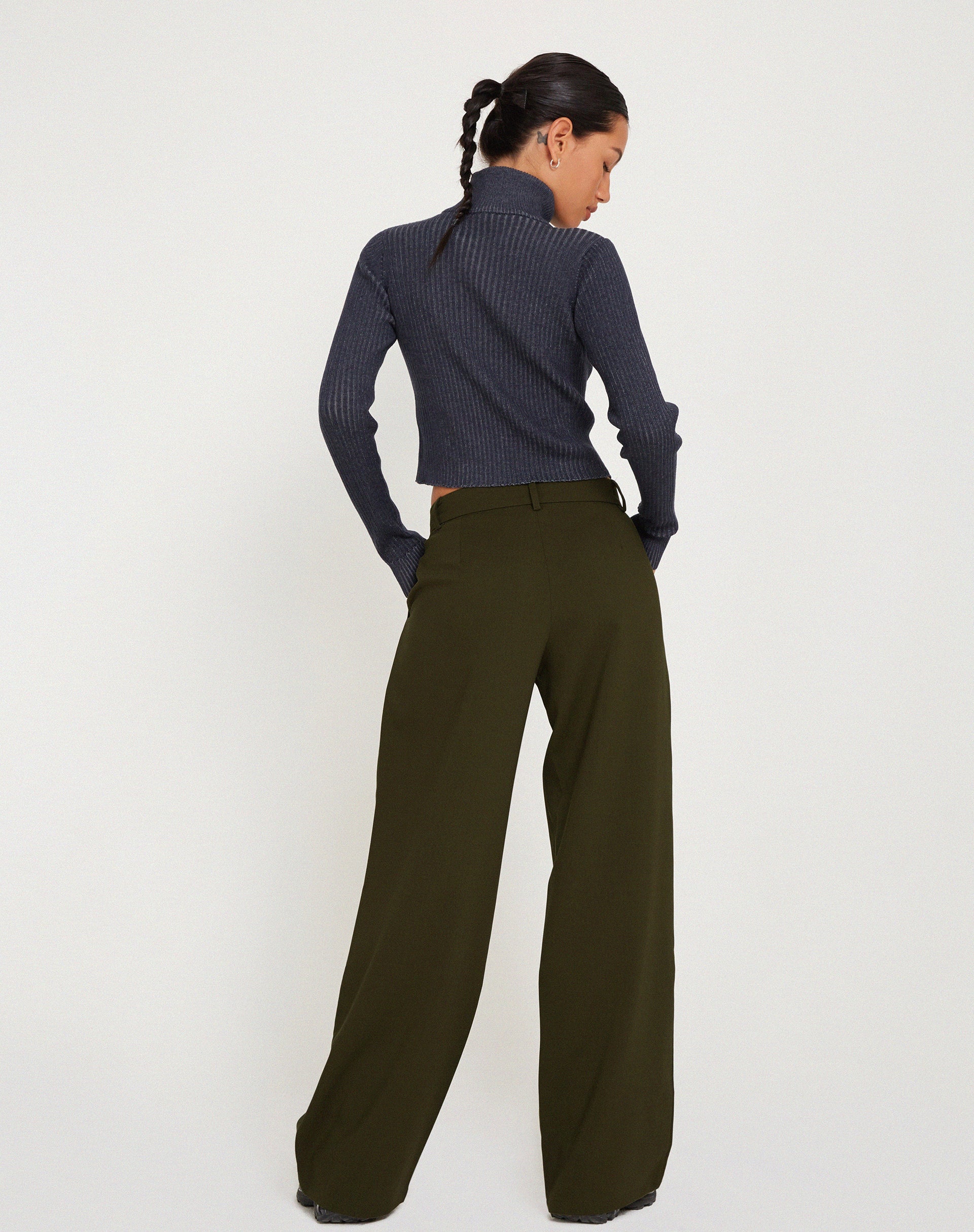 Bild von Jabba Wide Leg Trouser in Dark Khaki