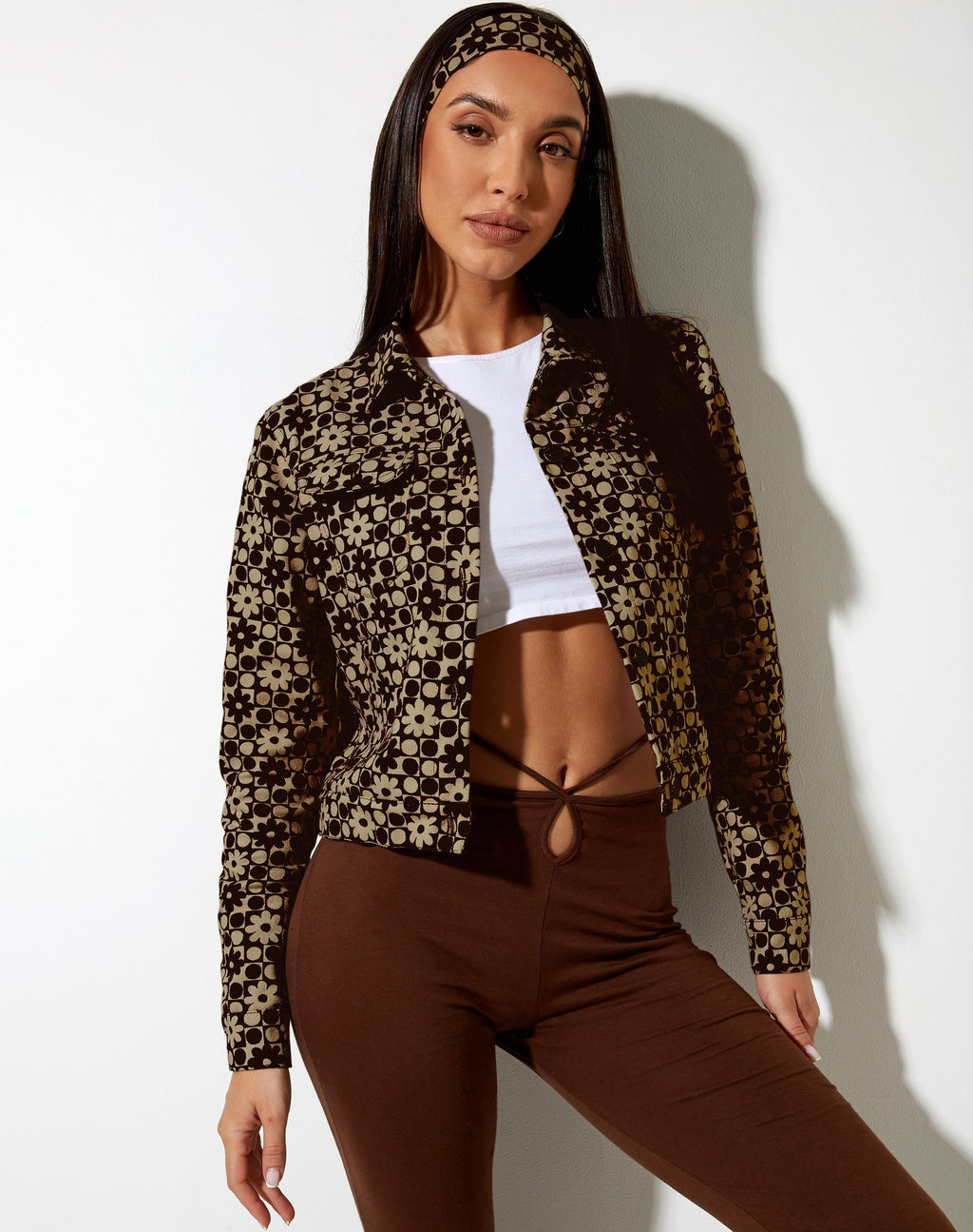 Jada Jacke aus Patchwork Daisy Braun