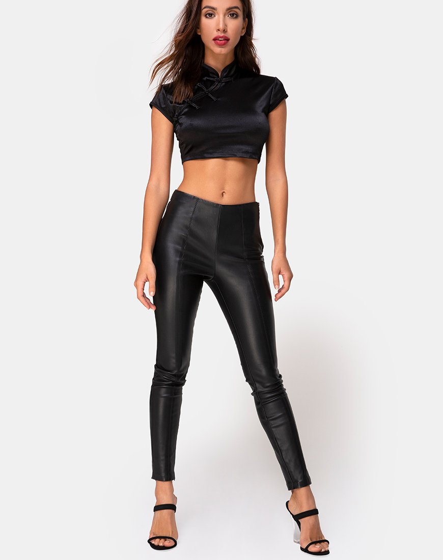 Image of Jakina Top aus Spandex Schwarz