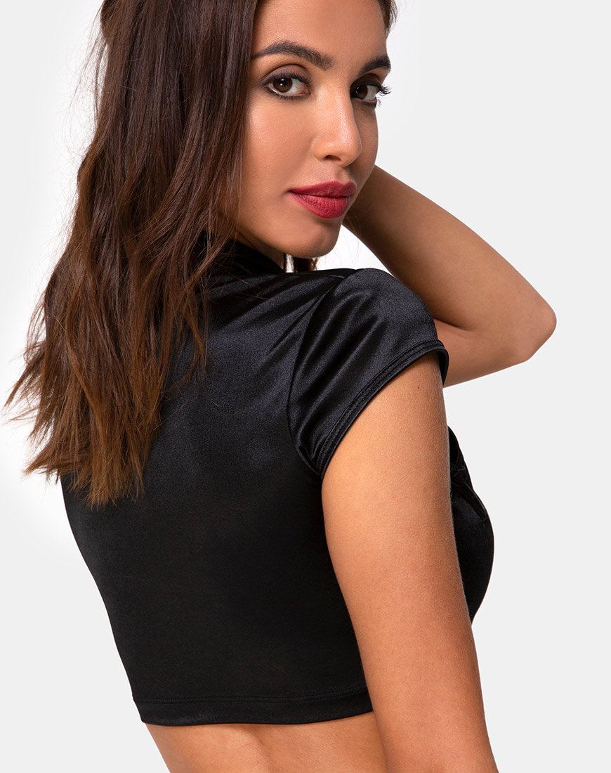 Jakina Top aus Spandex Schwarz