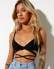 Bild von Jamaria Bralette Top in Rippe Schwarz