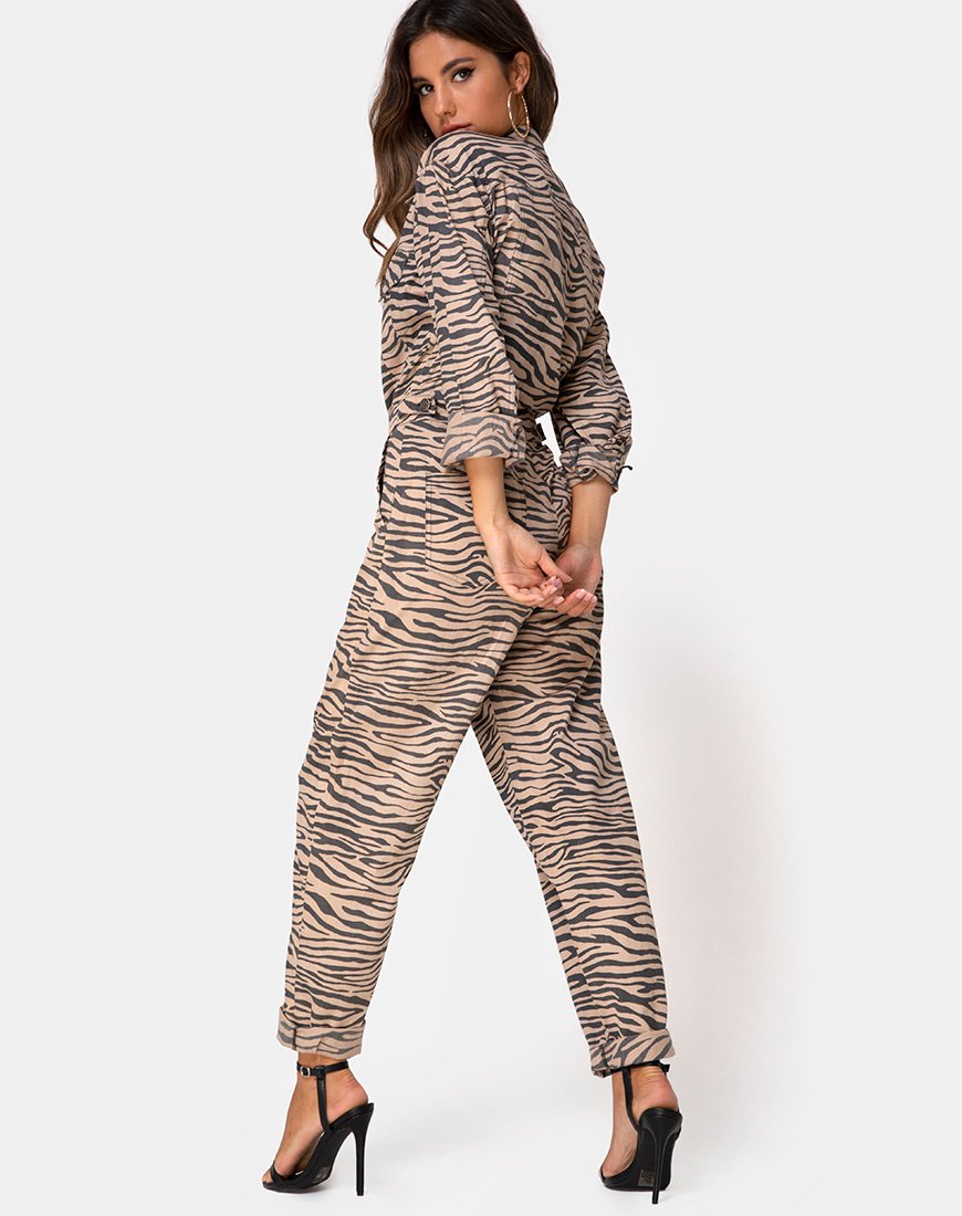 Jampa Jumpsuit aus Zip's Zebra Taupe